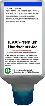 ILKA-Premium Handschutz-tec Schutz vor Schmutz, schmutzabweisende Handschutzcreme, verhindert Anhaftung von Schmutz